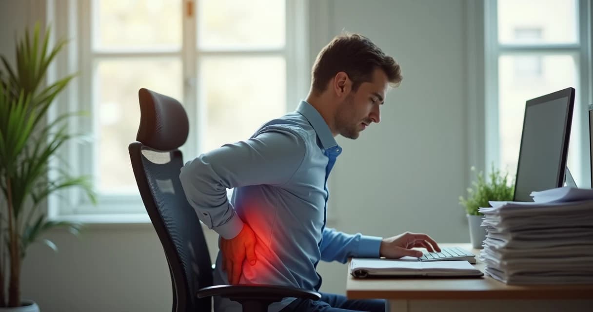 Dor nas costas por trabalho sentado: prevenção antes que dói