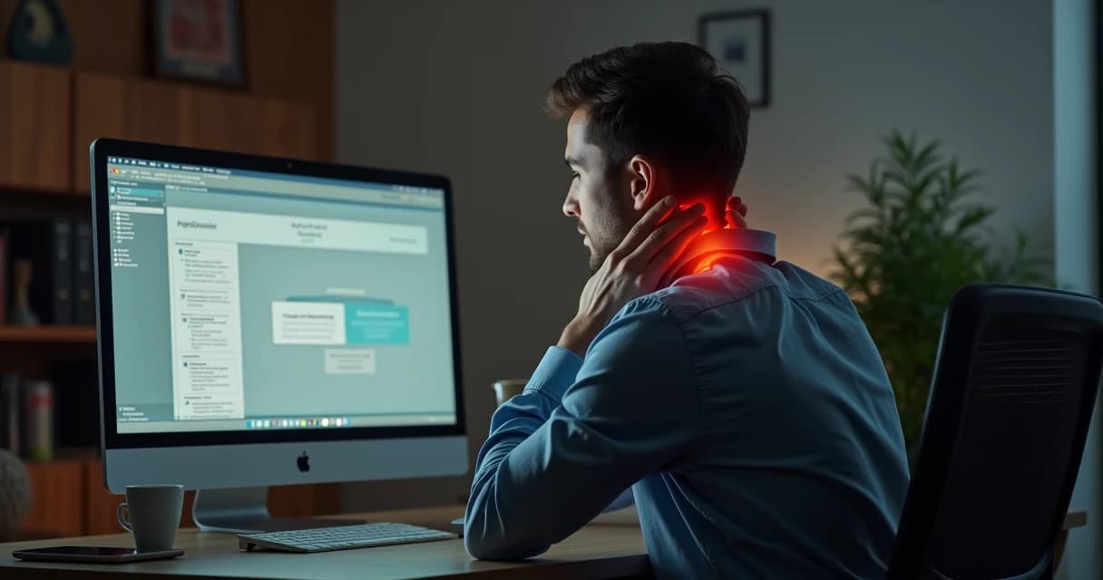 Dor no Pescoço por Computador: Alongamento + Suplemento Natural que Alivia